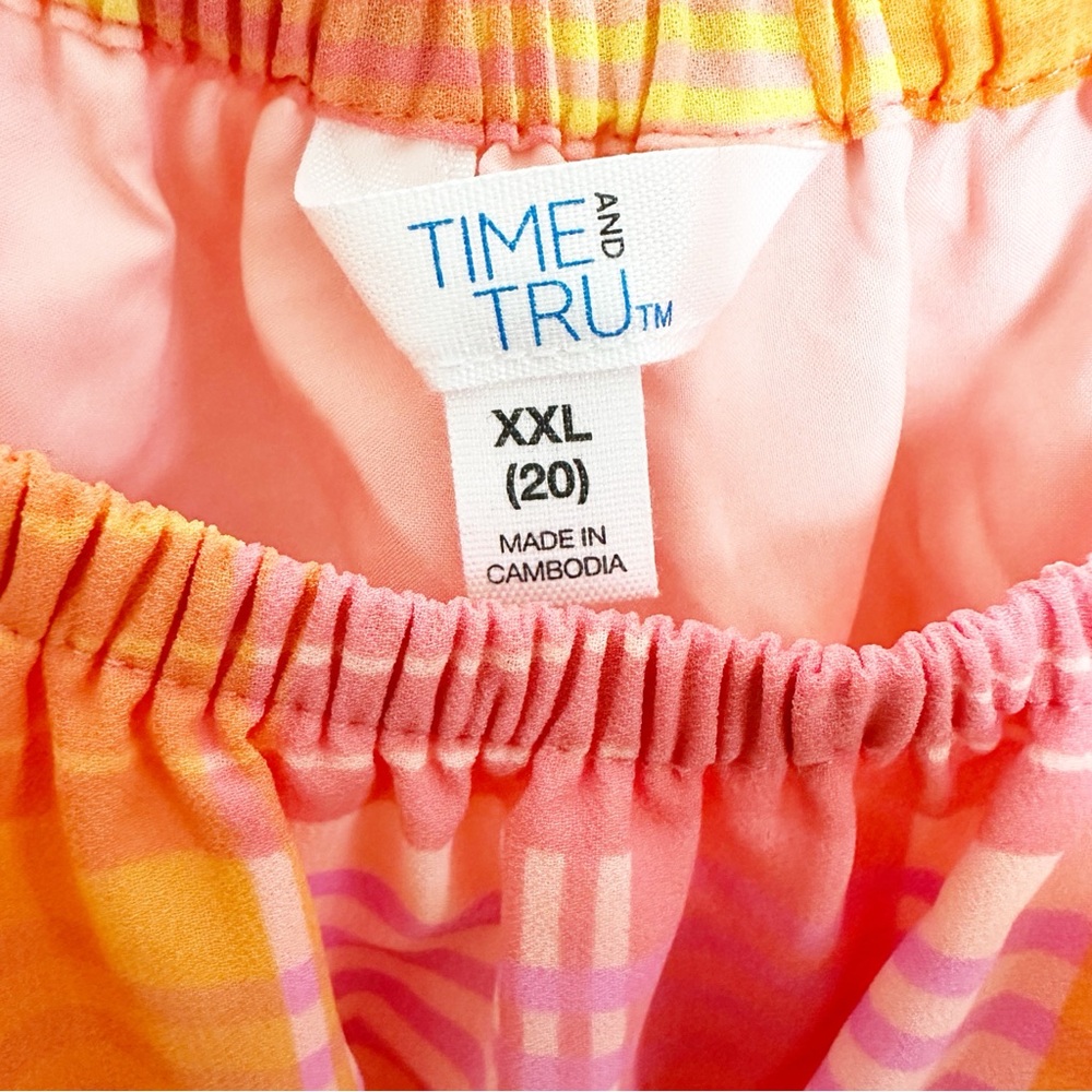 Time and Tru Plaid Flutter Sleeve Tiered Midi Dress Spring Summer Romantic XXL - Picture 5 of 7